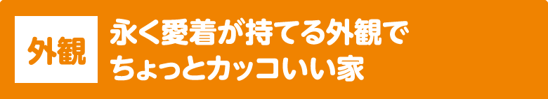 外観：永く愛着が持てる外観でちょっとカッコいい家